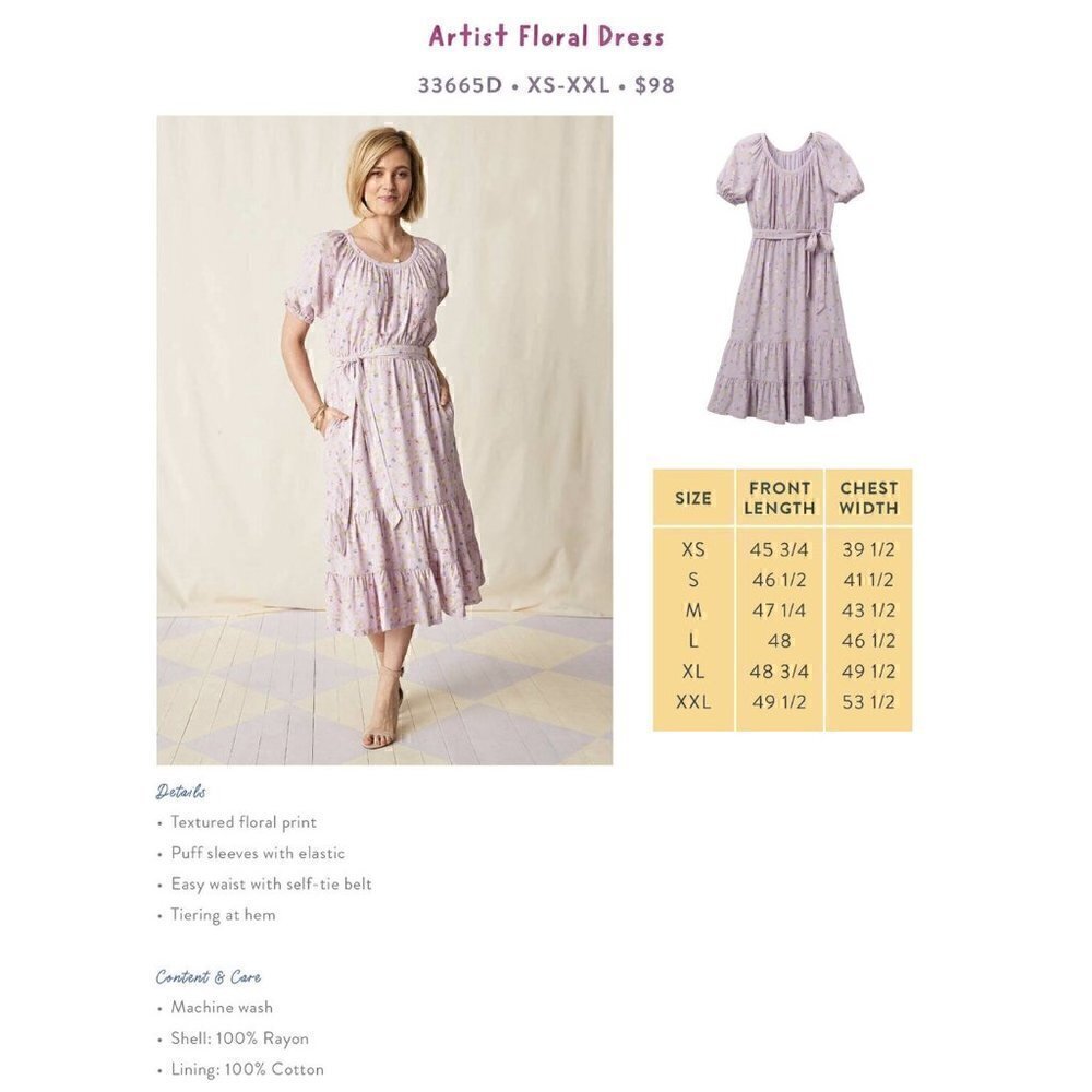 Matilda Jane Womens Artist Floral Dress, S Small, Medium or Large